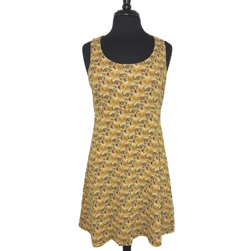 Sunny Names Vintage Botanical Mini Dress Size 10 Earth Tone‎ Sleeveless A-Line